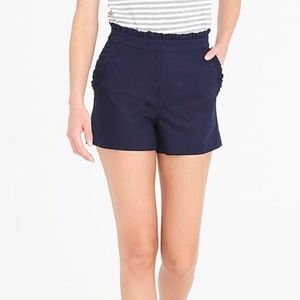 J.Crew High Waisted Navy Ruffles Shorts
